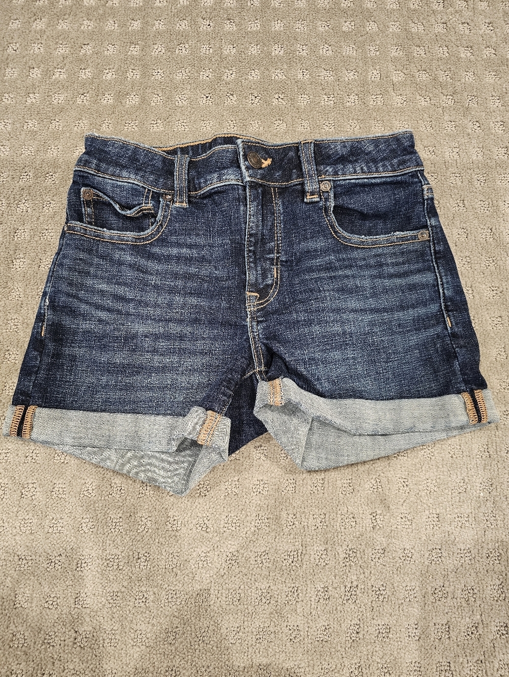 American Eagle Next Level Stretch Cuffed Denim Shorts, Size 2